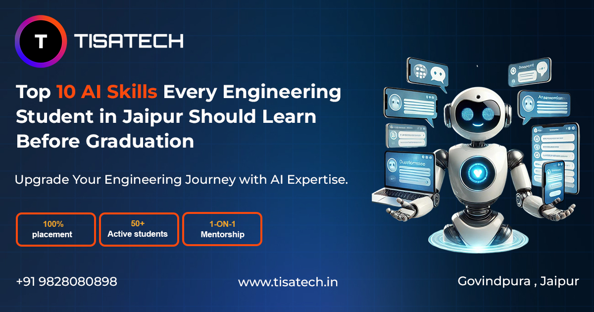 AI training in Jaipur – top 10 AI skills for engineering students including machine learning, deep learning, NLP, and cloud computing