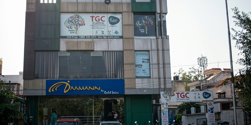 TGC institute Jaipur building exterior with training center and signage