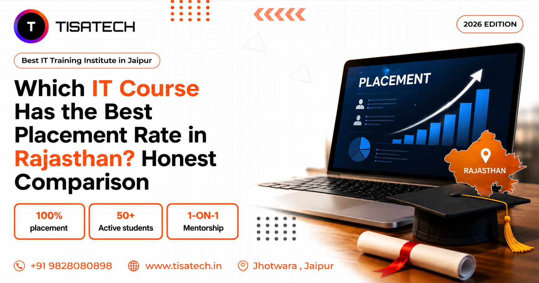 Which IT Course Has the Best Placement Rate in Rajasthan? TISA-TECH Jaipur students learning AI, Full Stack Development, Cloud Computing, and Digital Marketing for high-paying IT careers.