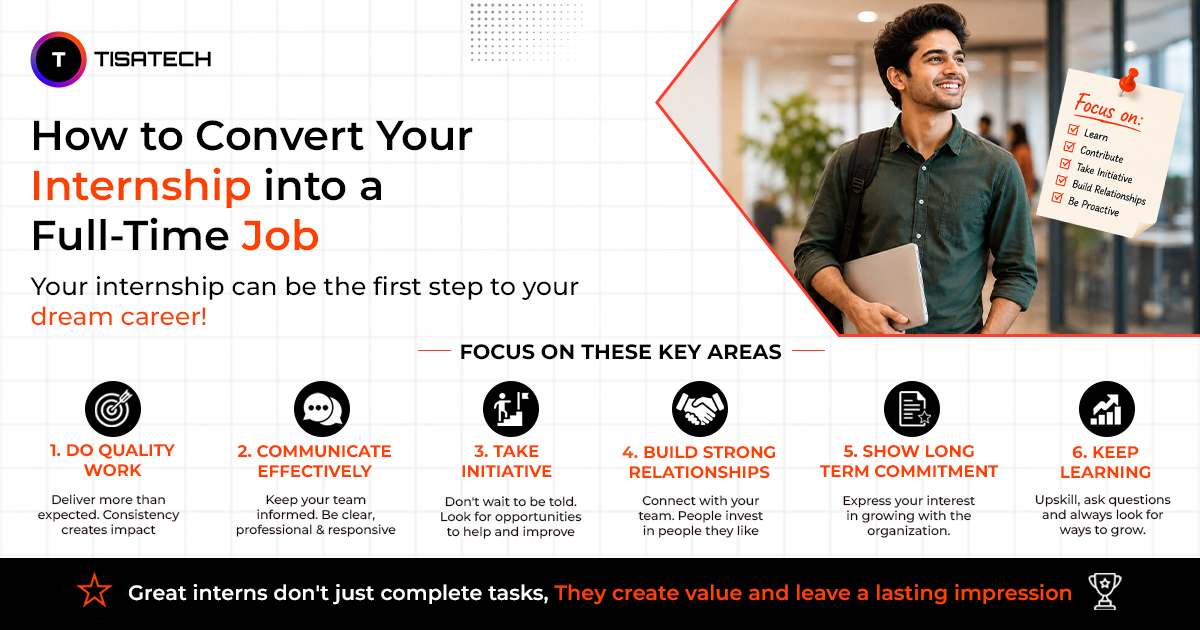 How to convert internship into a full-time job – key areas to focus on
