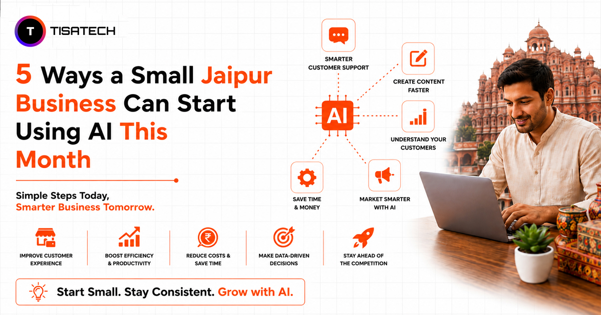 5 ways small Jaipur businesses can start using AI to improve customer support, content creation, marketing and productivity.