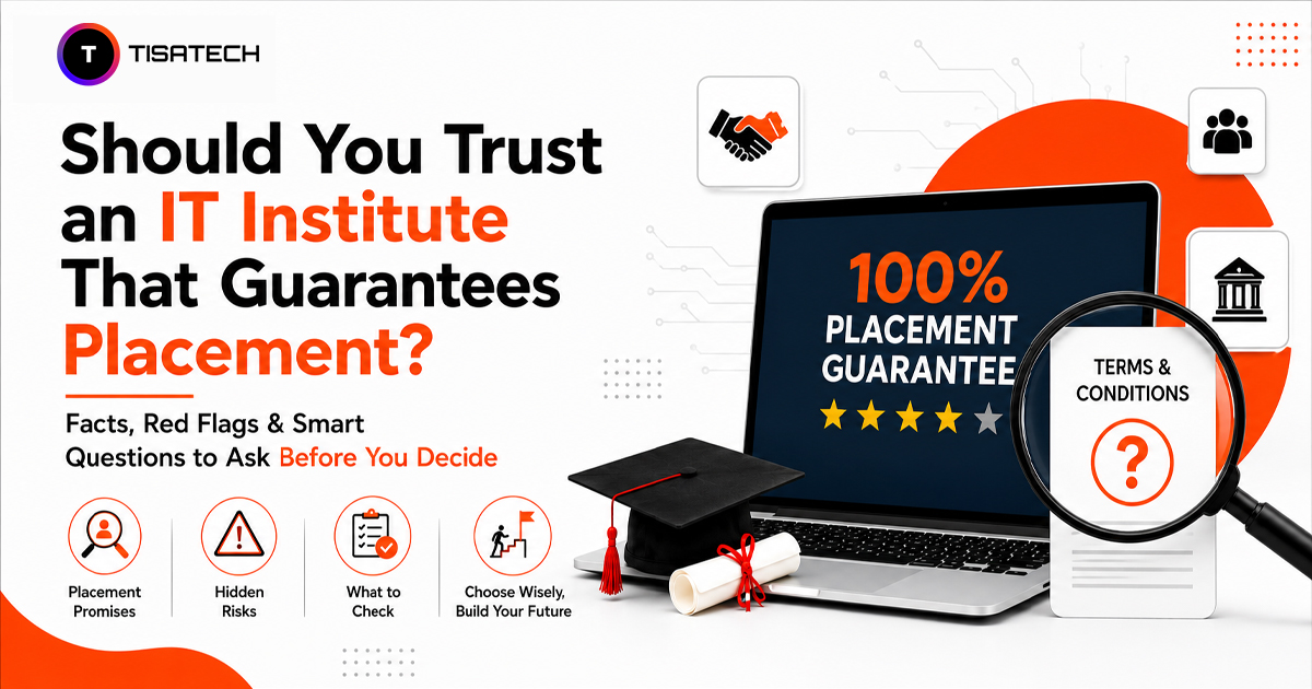 IT institute placement guarantee with terms, conditions, risks, and important checks for students.